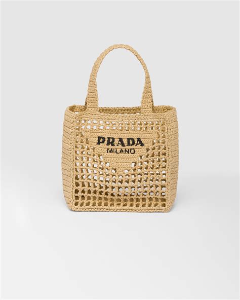 prada mini wicker bag|prada small crochet tote bag.